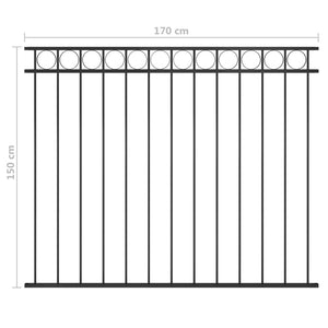 Zaunfeld Stahl 1,7x1,5 m Schwarz Stilecasa