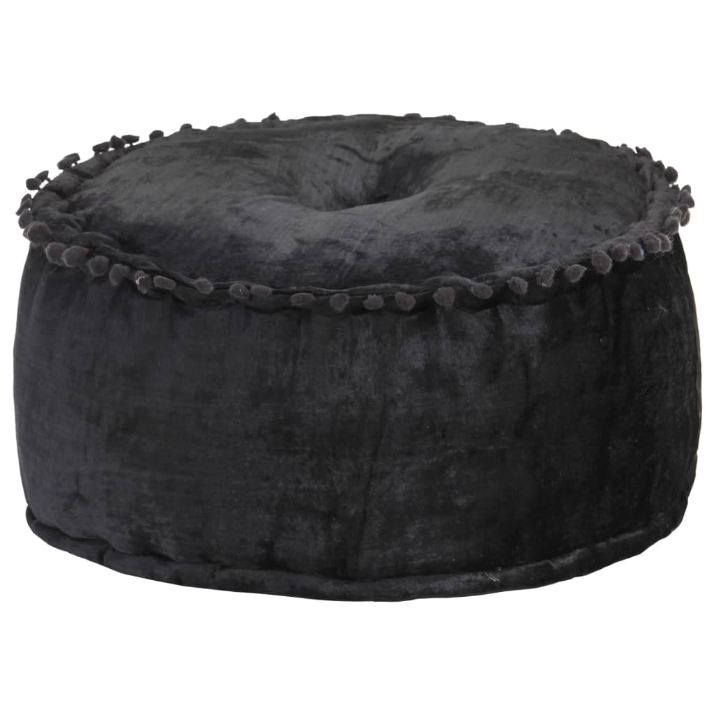 Pouf Rund Samt 40×20 cm Anthrazit Stilecasa