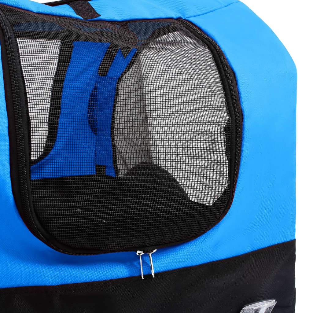 vidaXL 2-in-1 Fahrradanhänger für Hunde und Buggy Blau und Schwarz