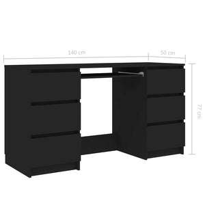 Schreibtisch Schwarz 140x50x77 cm Holzwerkstoff Stilecasa