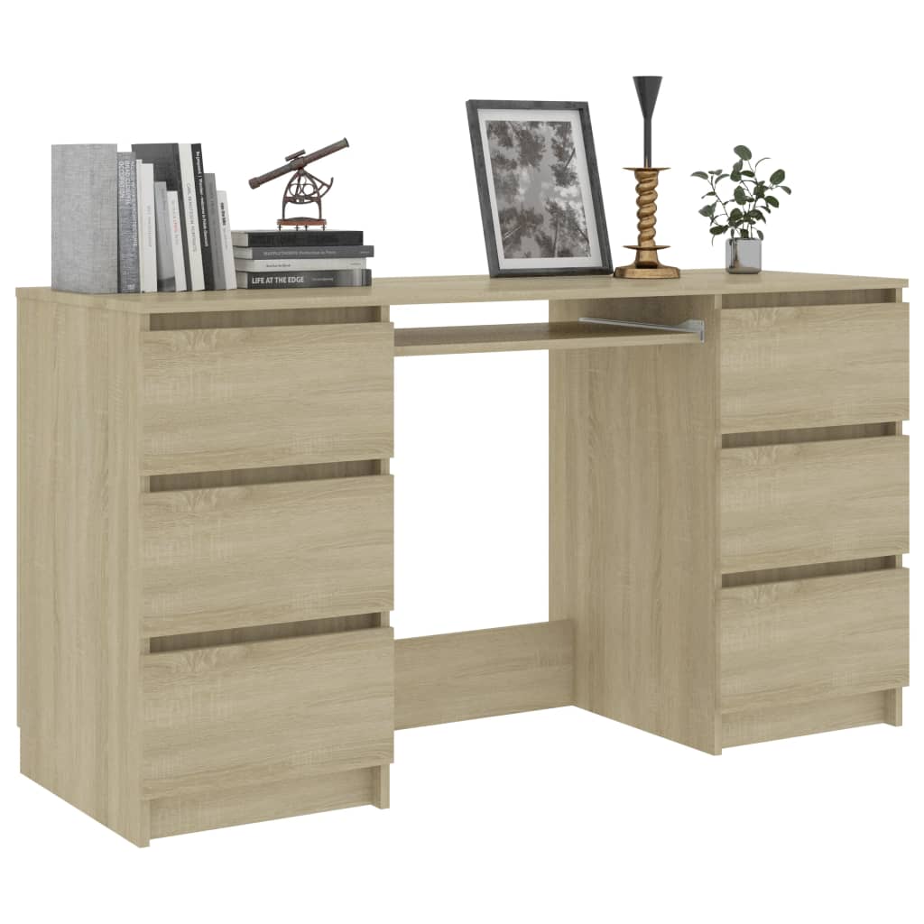 Schreibtisch Sonoma-Eiche 140x50x77 cm Holzwerkstoff Stilecasa