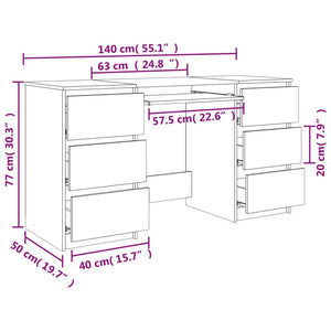 Schreibtisch Sonoma-Eiche 140x50x77 cm Holzwerkstoff Stilecasa