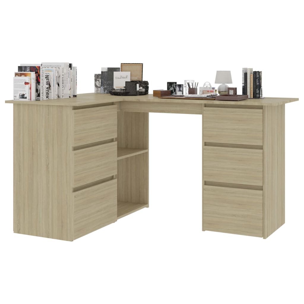 Eckschreibtisch Sonoma-Eiche 145x100x76 cm Holzwerkstoff