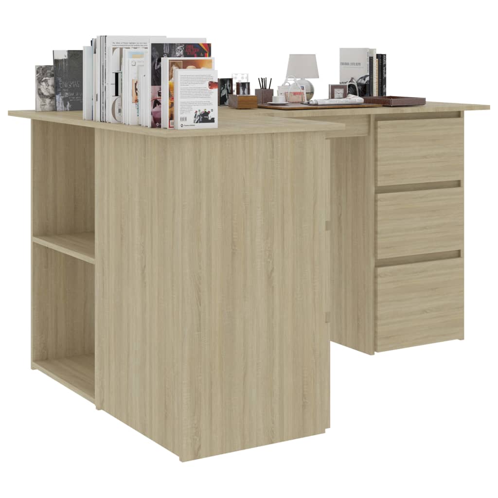 Eckschreibtisch Sonoma-Eiche 145x100x76 cm Holzwerkstoff Stilecasa