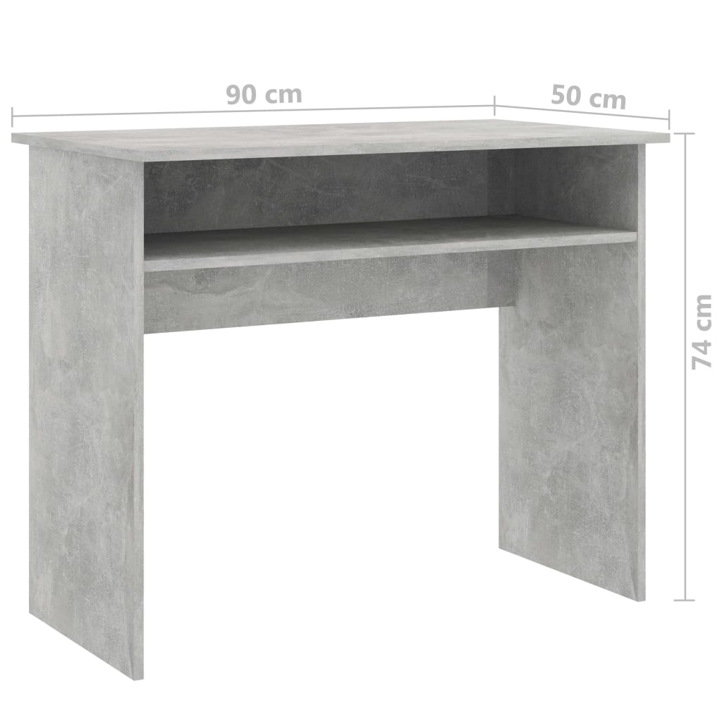 Schreibtisch Betongrau 90x50x74 cm Holzwerkstoff Stilecasa