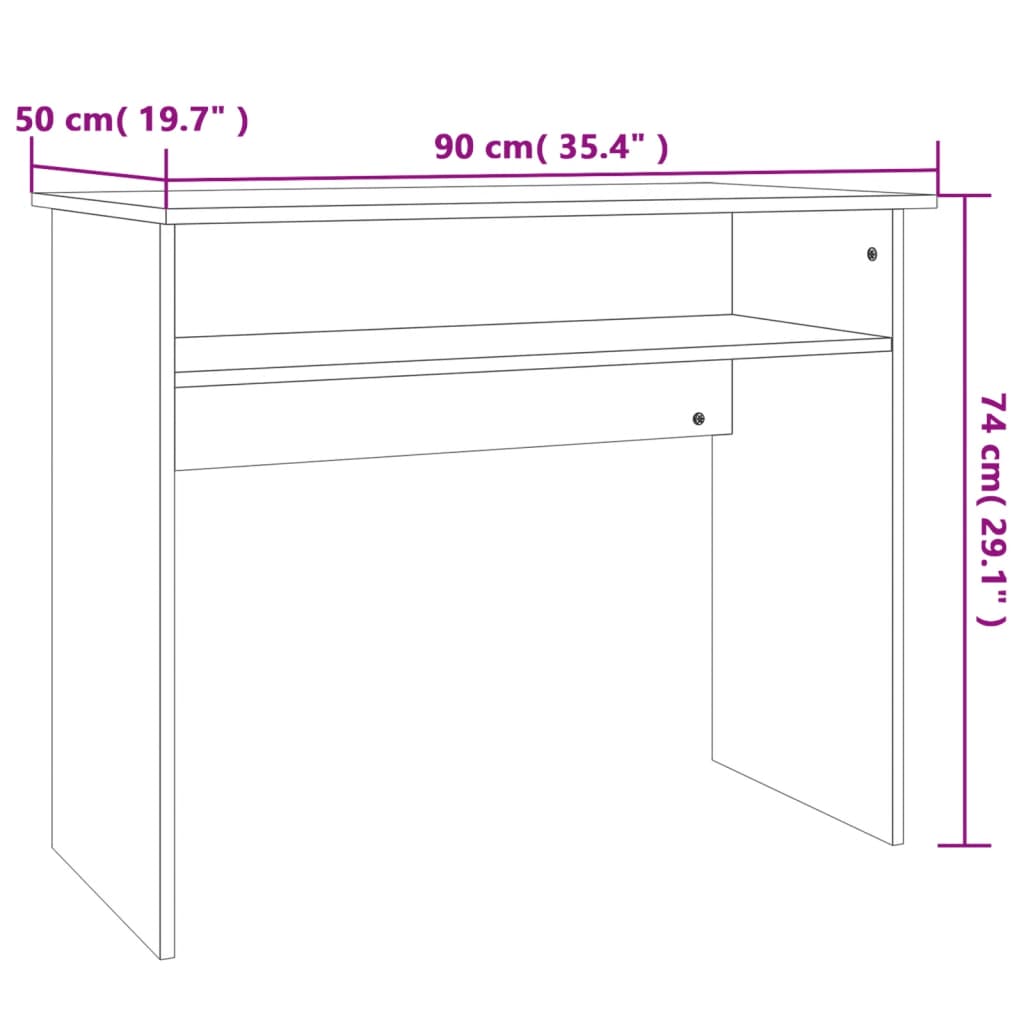 Schreibtisch Betongrau 90x50x74 cm Holzwerkstoff Stilecasa