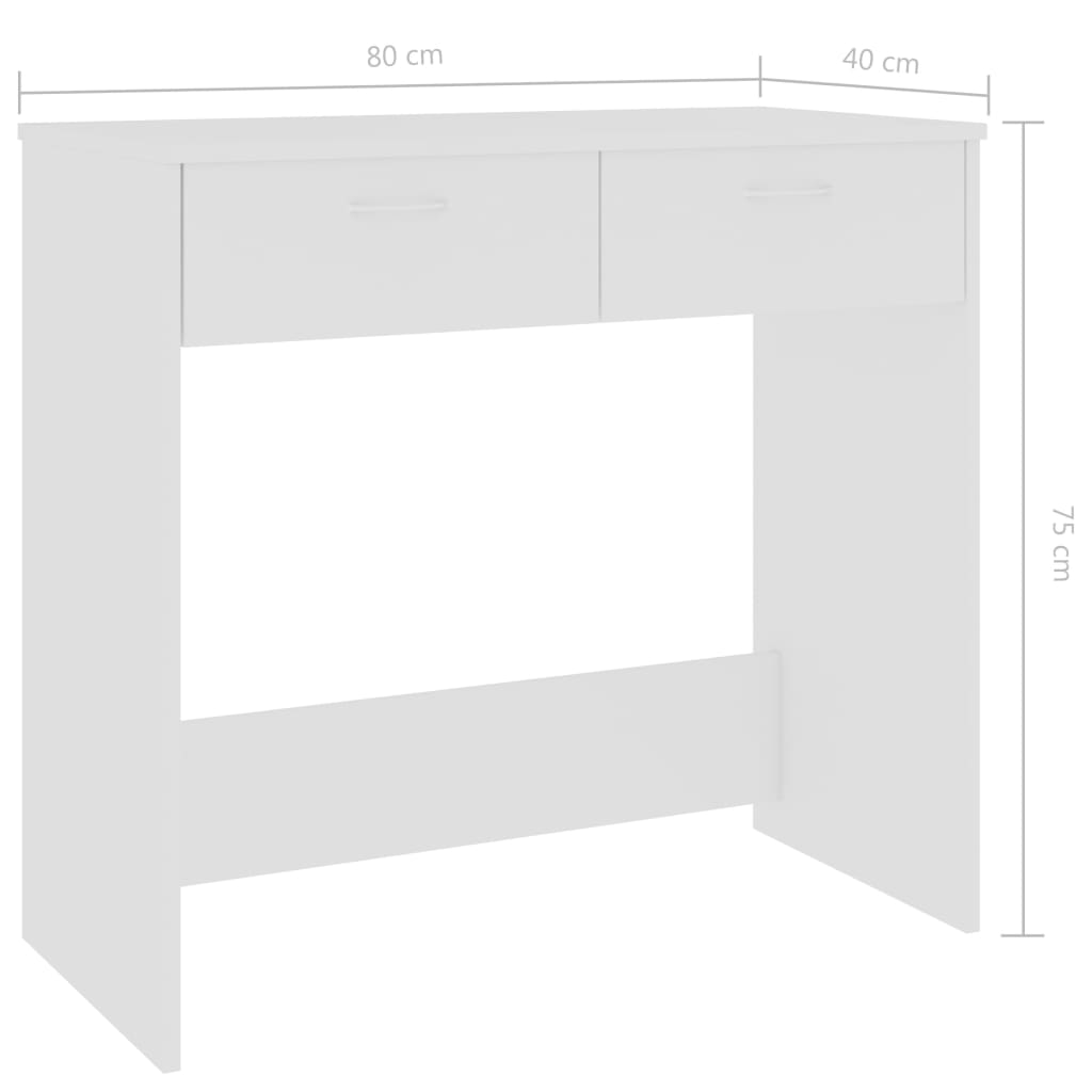 vidaXL Schreibtisch Weiß 80×40×75 cm Holzwerkstoff