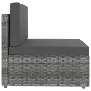 vidaXL 2-tlg. Garten-Lounge-Set Poly Rattan Grau