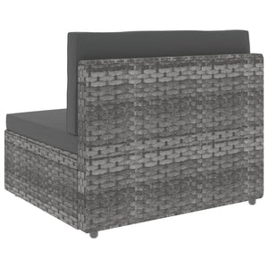 vidaXL 2-tlg. Garten-Lounge-Set Poly Rattan Grau