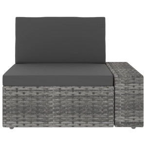 vidaXL Modulares 2-Sitzer-Sofa Poly Rattan Grau