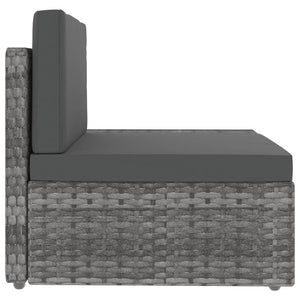 vidaXL Modulares 2-Sitzer-Sofa Poly Rattan Grau