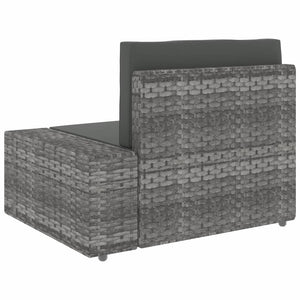 vidaXL Modulares 2-Sitzer-Sofa Poly Rattan Grau