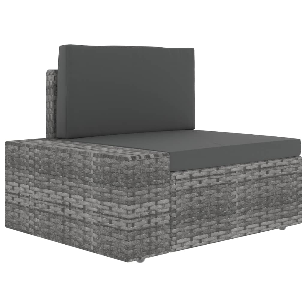 vidaXL Modulares 2-Sitzer-Sofa Poly Rattan Grau