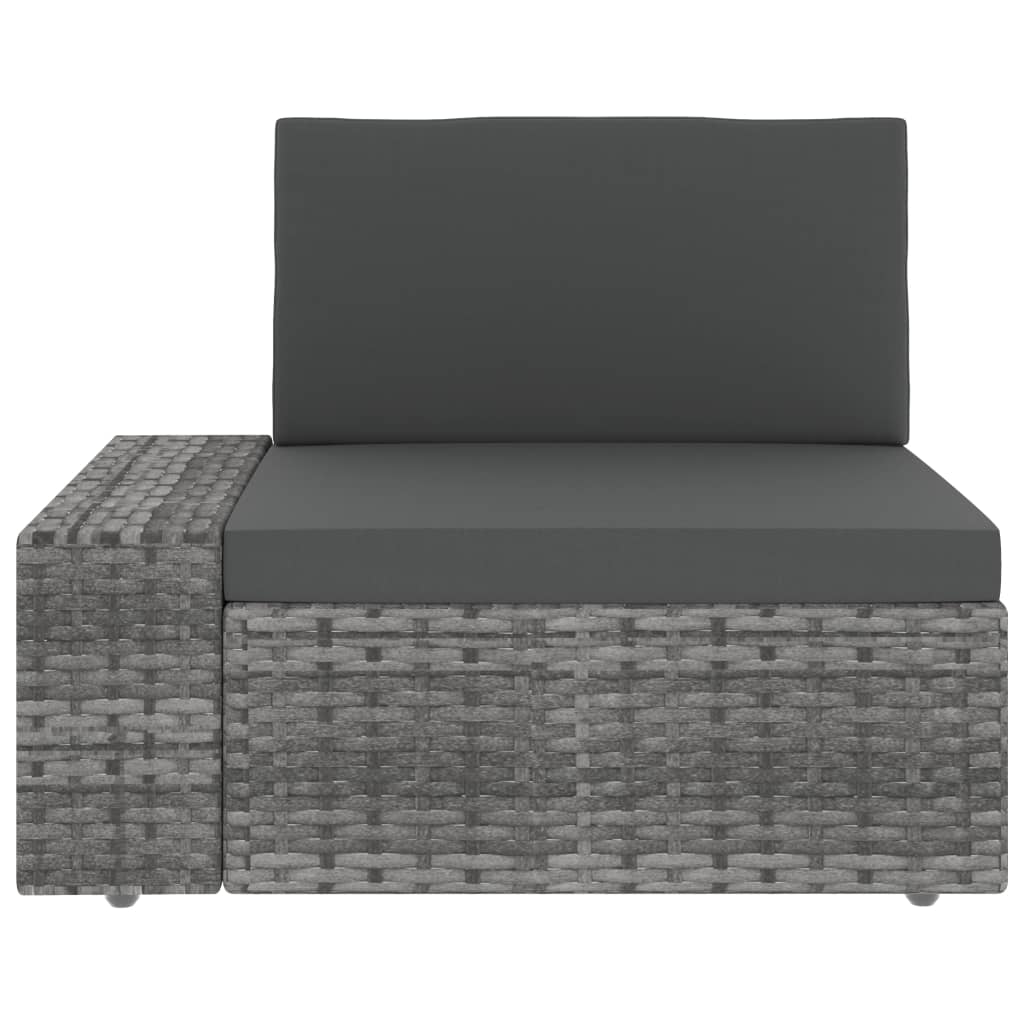 vidaXL Modulares 2-Sitzer-Sofa Poly Rattan Grau