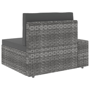 vidaXL Modulares 2-Sitzer-Sofa Poly Rattan Grau