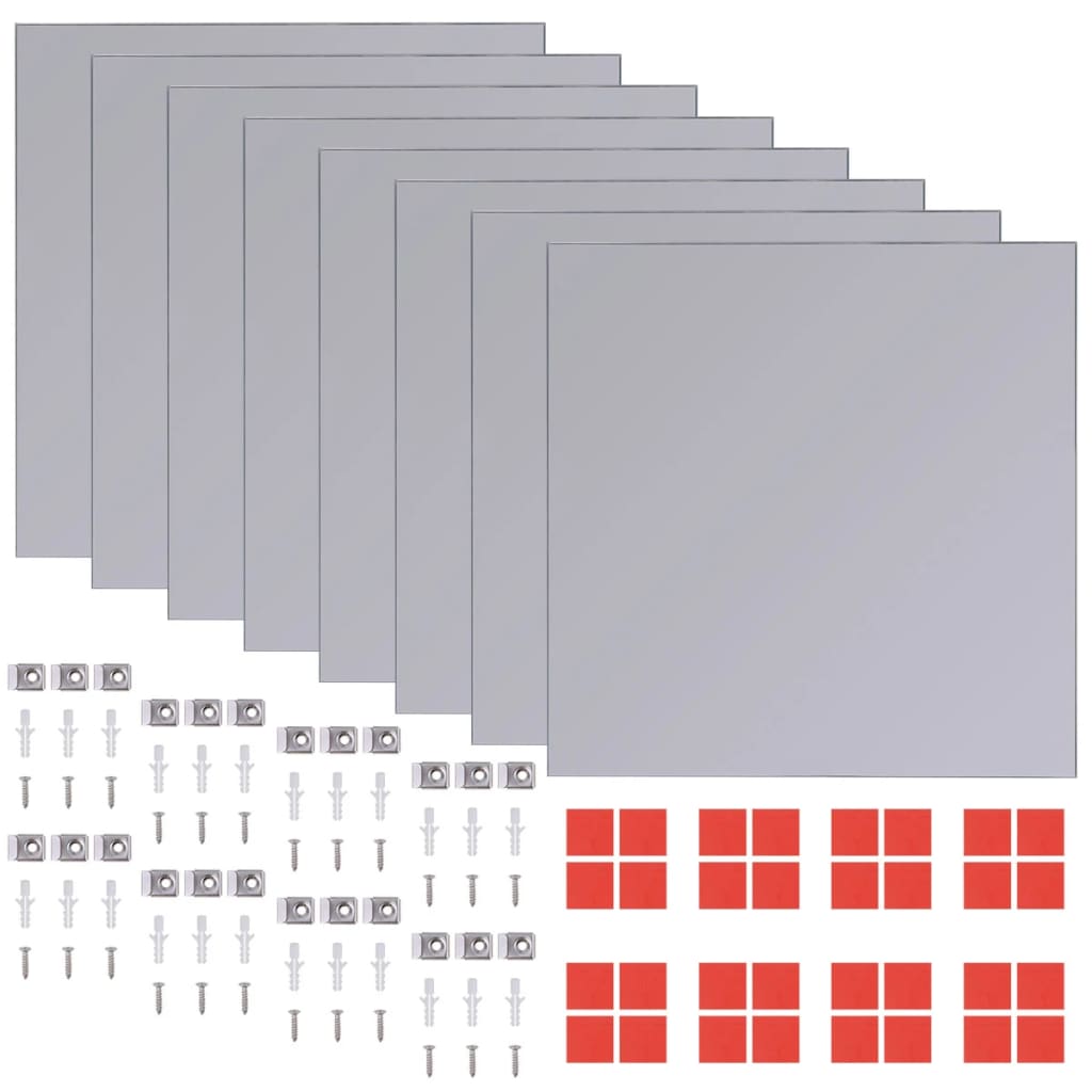 vidaXL Rahmenlose Spiegelfliesen Glas 16 Stk. 20,5 cm