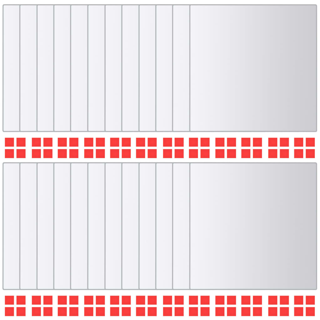 vidaXL 48-tlg. Spiegelfliesen-Set Quadratisch Glas