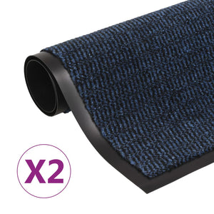 vidaXL Schmutzfangmatten 2 Stk. Rechteckig Getuftet 40x60 cm Blau