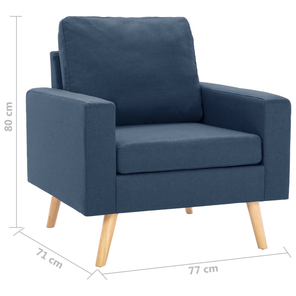 Sessel Blau Stoff Stilecasa