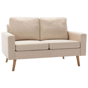 vidaXL 2-Sitzer-Sofa Creme Stoff