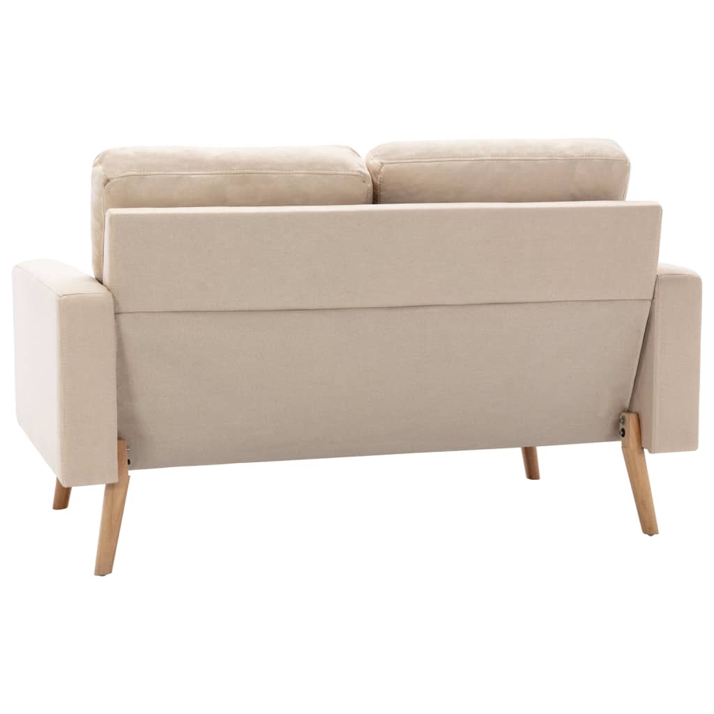 vidaXL 2-Sitzer-Sofa Creme Stoff