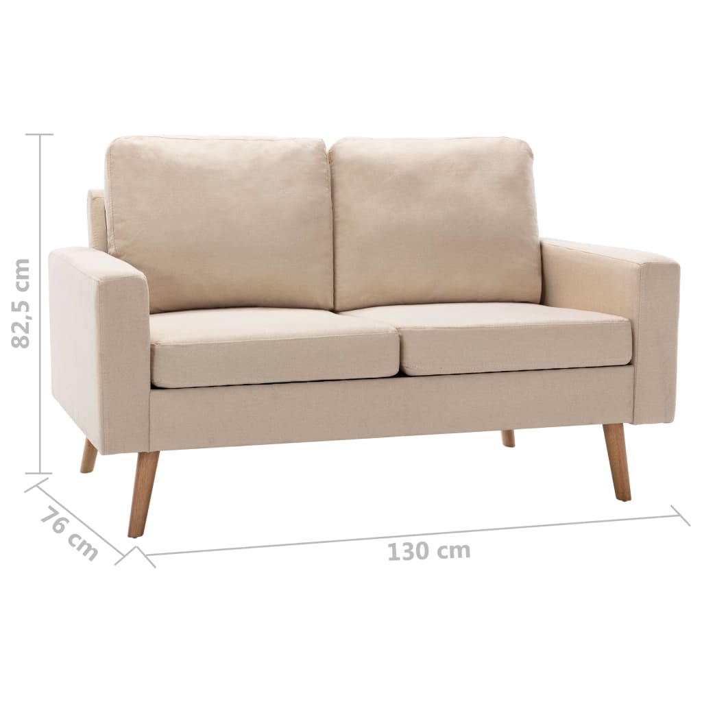 vidaXL 2-Sitzer-Sofa Creme Stoff