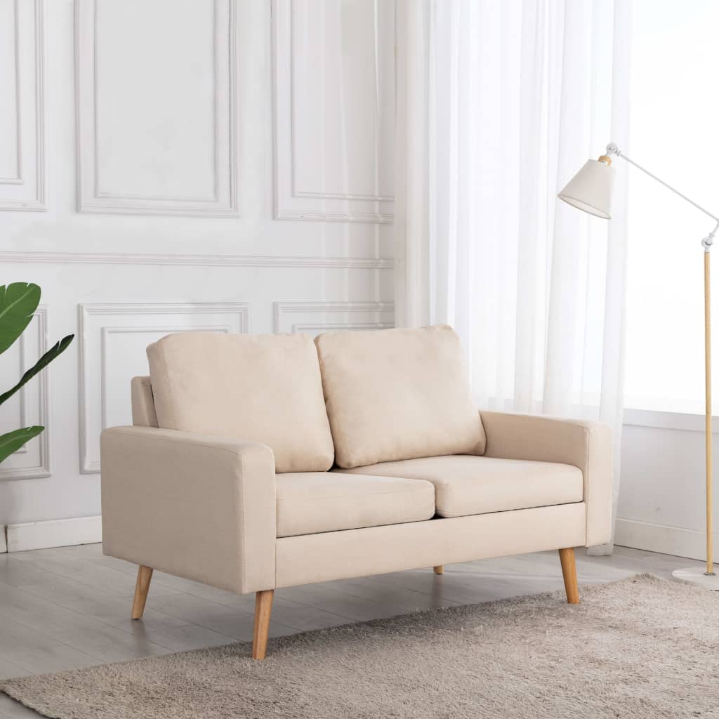 vidaXL 2-Sitzer-Sofa Creme Stoff