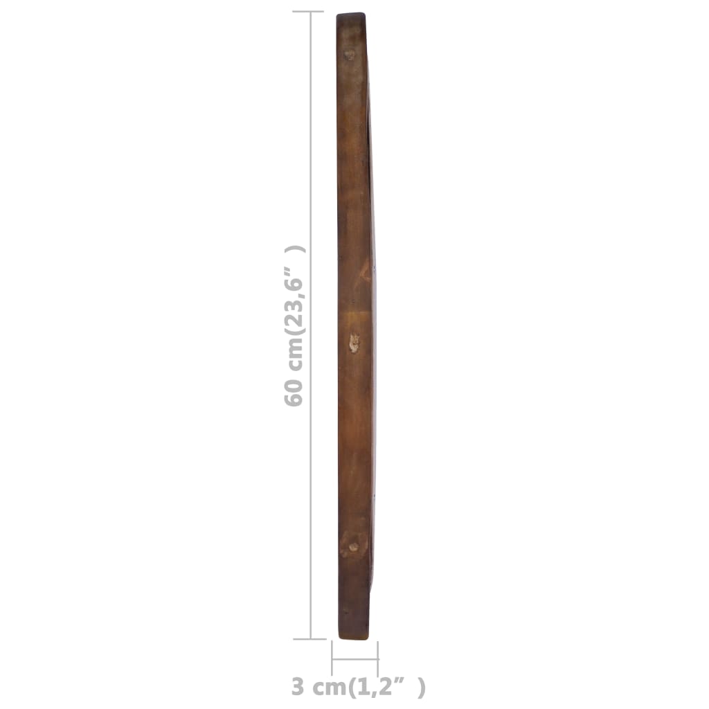 Wandspiegel 60 cm Teak Rund Stilecasa