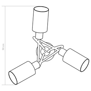 Deckenleuchte mit Keramik-Lampenschirmen für 3 E14 Glühlampen