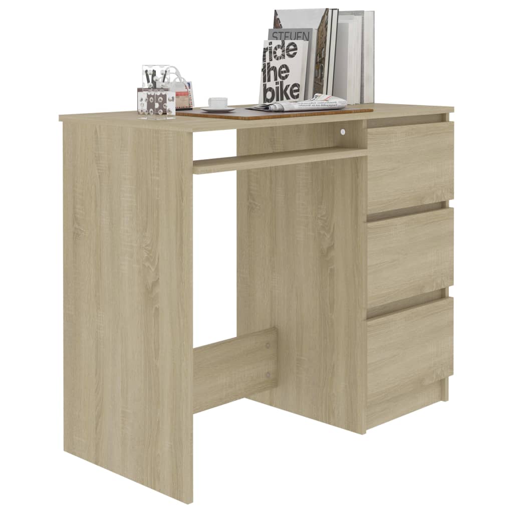 vidaXL Schreibtisch Sonoma-Eiche 90x45x76 cm Holzwerkstoff