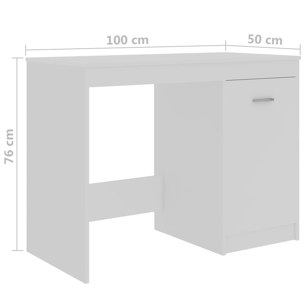 Schreibtisch Weiß 100×50×76 cm Holzwerkstoff Stilecasa