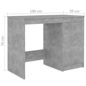 vidaXL Schreibtisch Betongrau 100x50x76 cm Holzwerkstoff