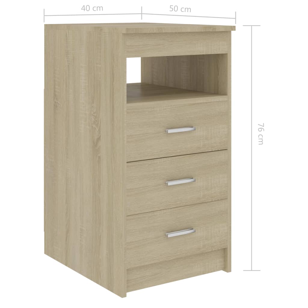 Sideboard mit Schubladen Sonoma-Eiche 40x50x76 cm Holzwerkstoff Stilecasa