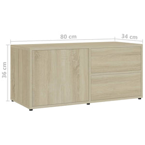 vidaXL TV-Schrank Sonoma-Eiche 80x34x36 cm Holzwerkstoff