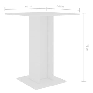 Bistrotisch Weiß 60x60x75 cm Holzwerkstoff Stilecasa