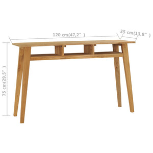 vidaXL Konsolentisch 120x35x75 cm Teak Massivholz