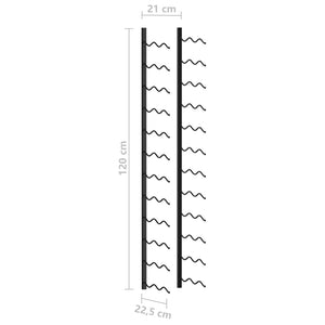 vidaXL Wand-Weinregal für 24 Flaschen Schwarz Eisen