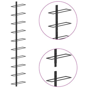 vidaXL Wand-Weinregal für 10 Flaschen Schwarz Metall