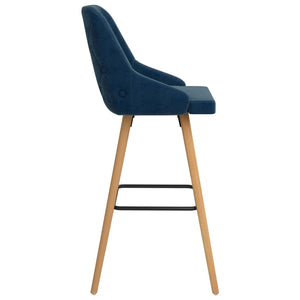 vidaXL Barhocker 2 Stk. Blau Samt