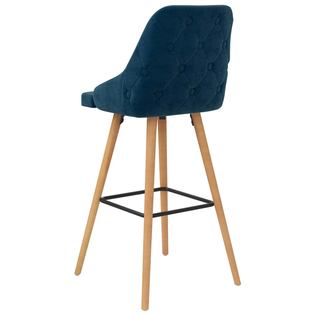 vidaXL Barhocker 2 Stk. Blau Samt