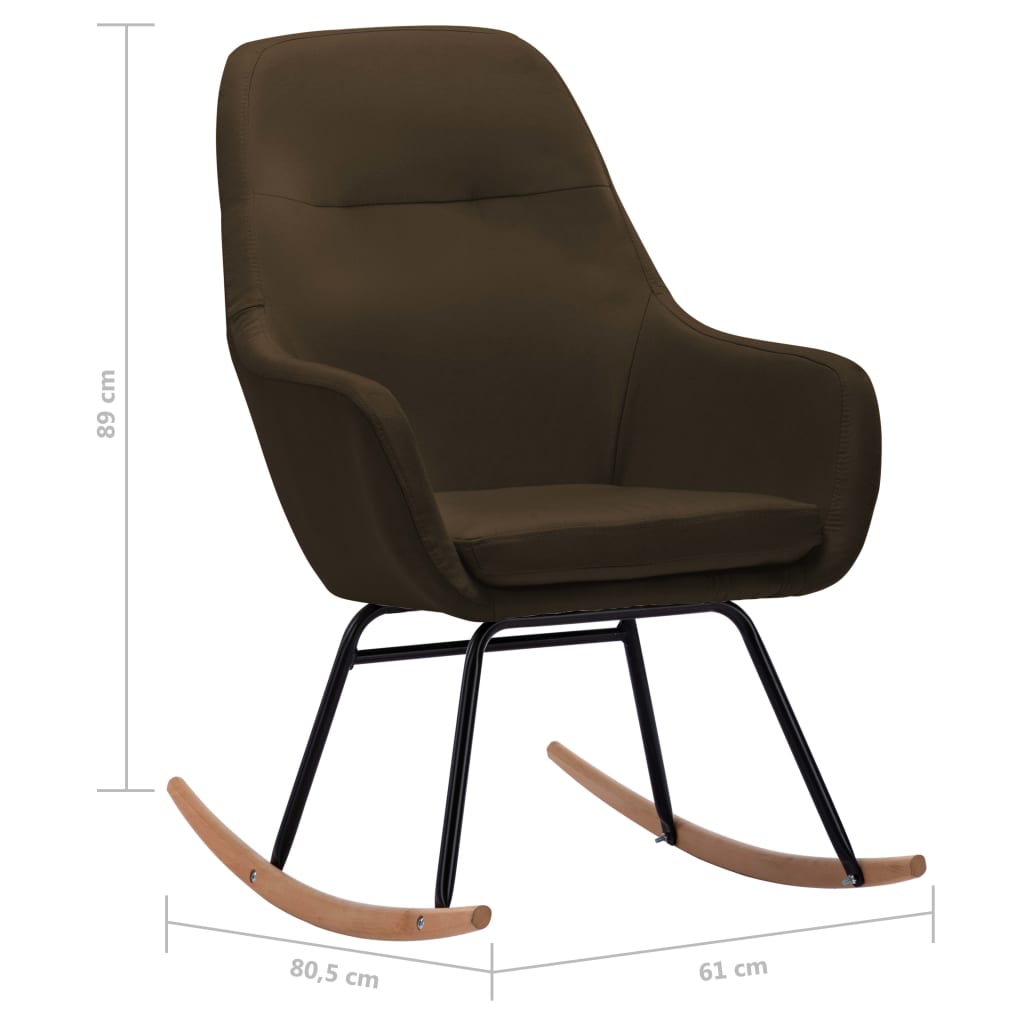 vidaXL Schaukelstuhl Braun Stoff