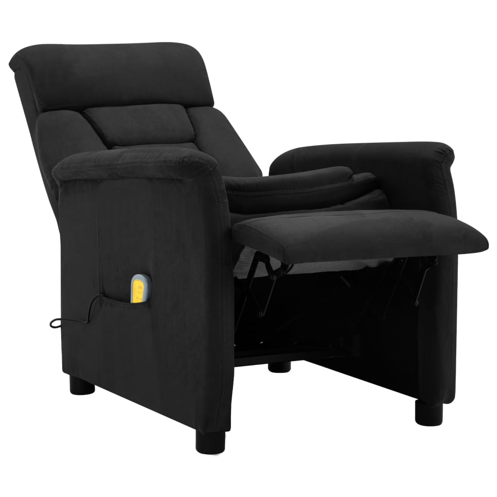 vidaXL Massagesessel Schwarz Wildleder-Optik