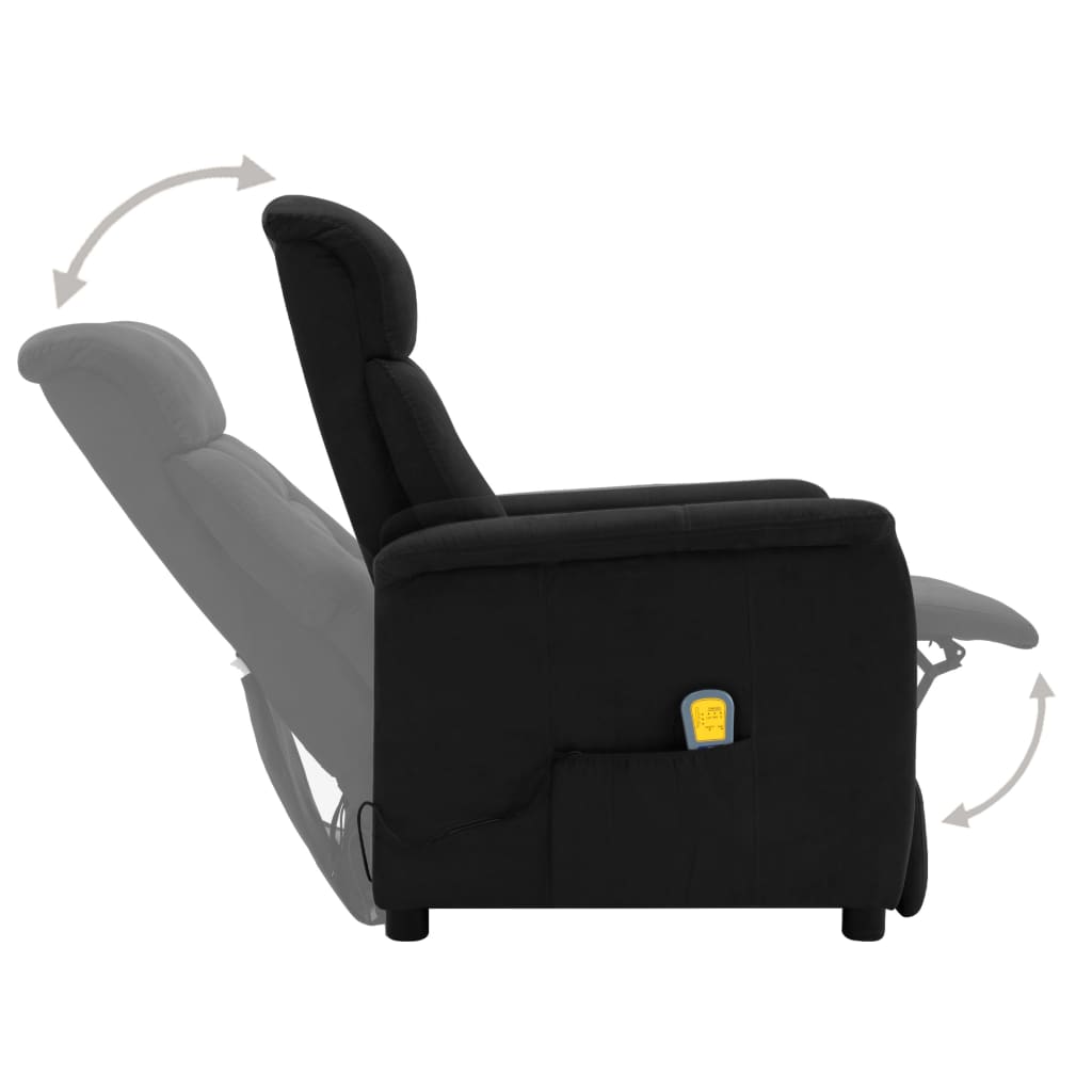 vidaXL Massagesessel Schwarz Wildleder-Optik