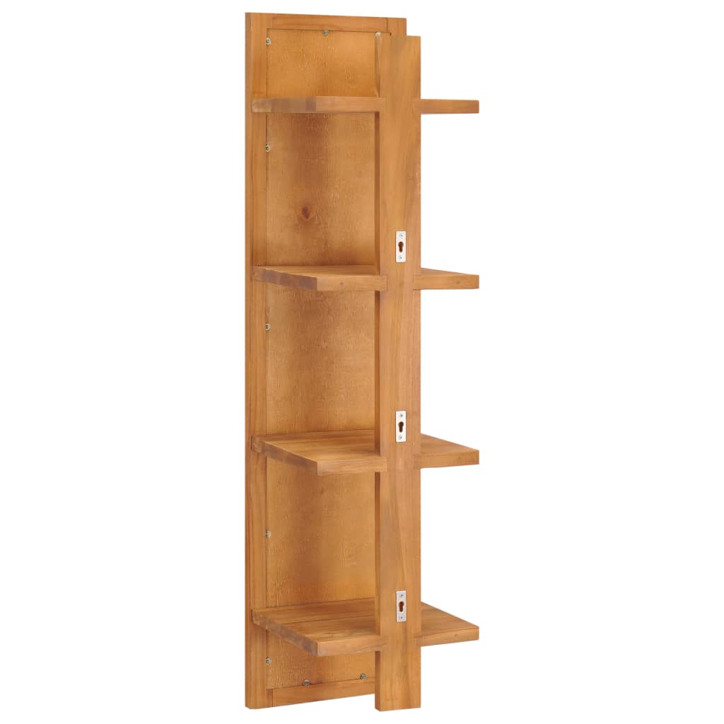 vidaXL Wandspiegel mit Regalen 30×30×120 cm Teak Massivholz