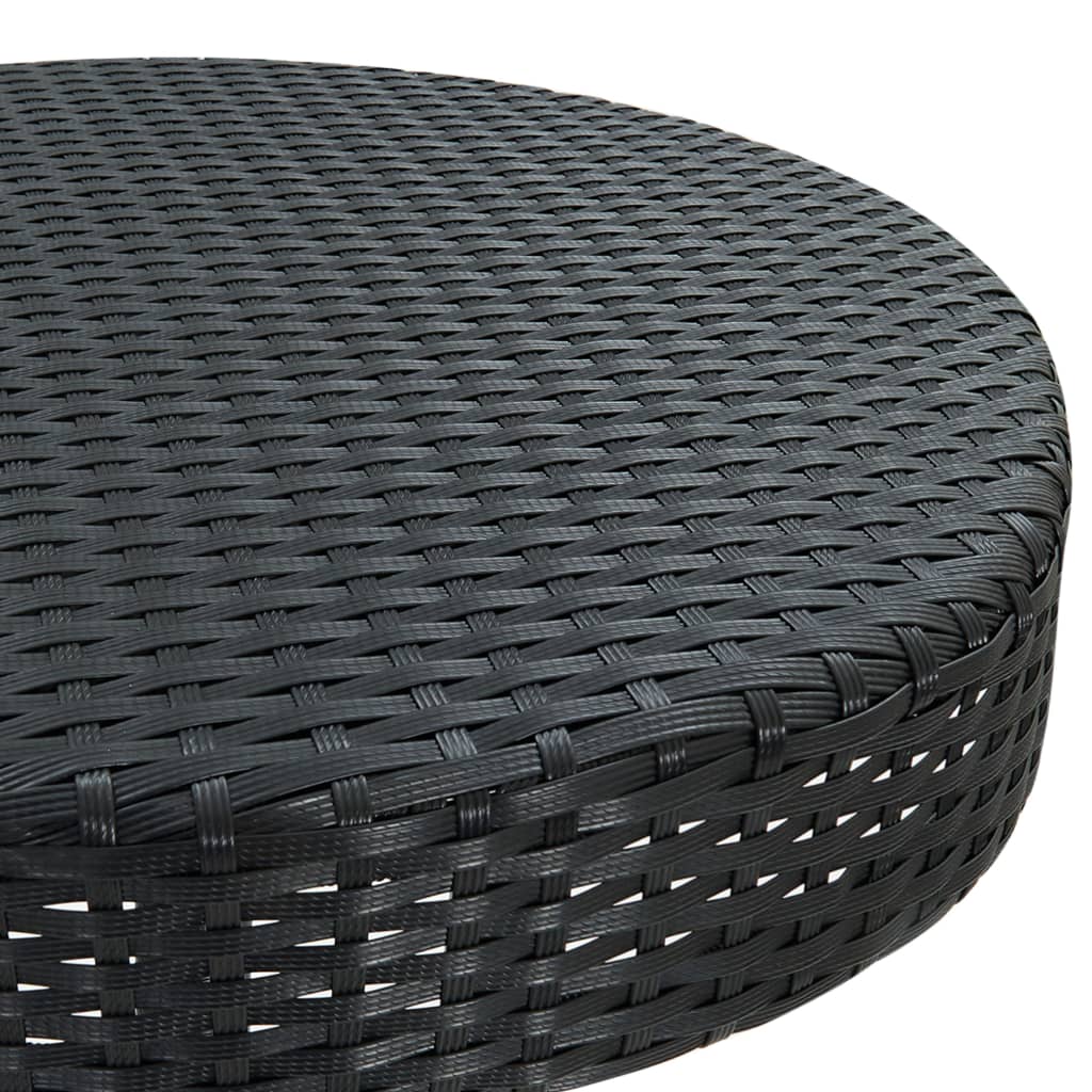 Gartentisch Schwarz 60,5x106 cm Poly Rattan Stilecasa