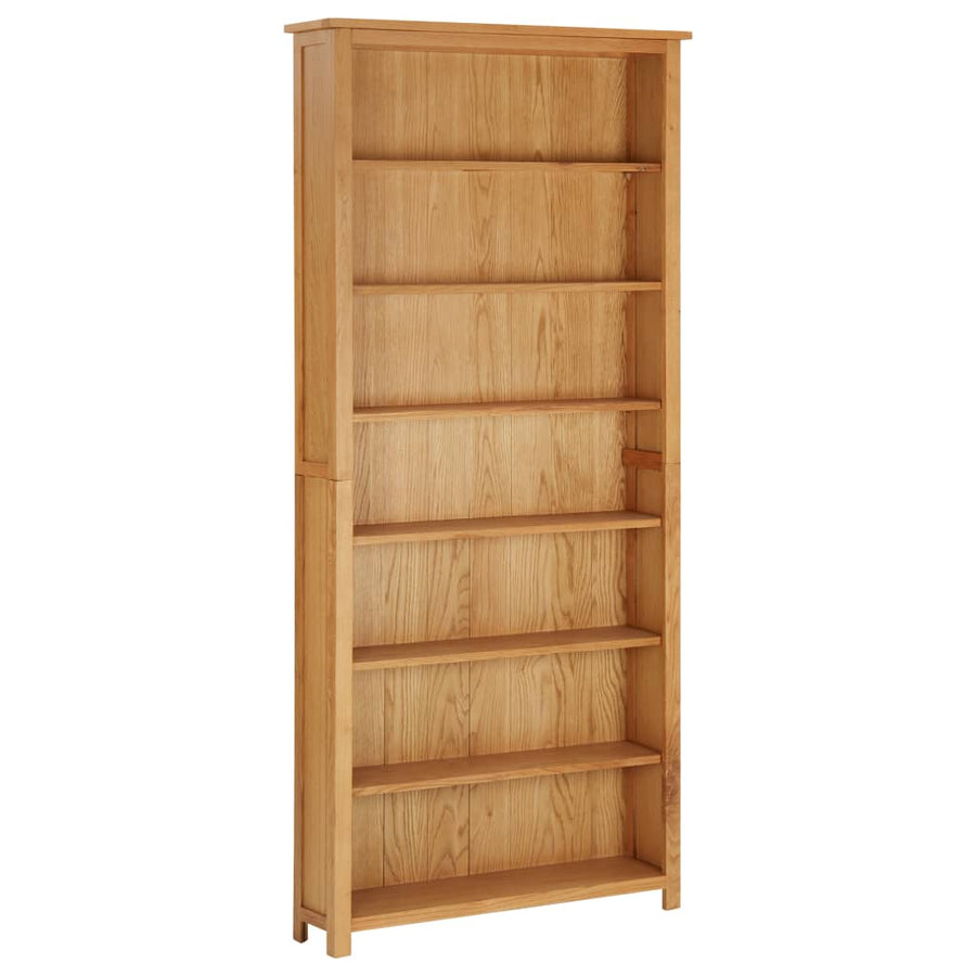 Bücherregal 7 Fächer 90x22,5x200 cm Massivholz Eiche Stilecasa