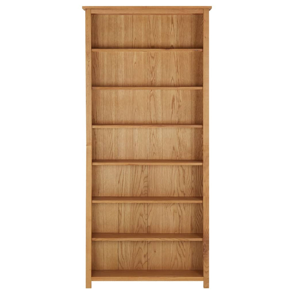 Bücherregal 7 Fächer 90x22,5x200 cm Massivholz Eiche Stilecasa