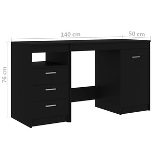 Schreibtisch Schwarz 140x50x76 cm Holzwerkstoff Stilecasa