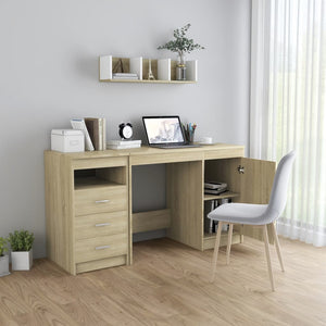 Schreibtisch Sonoma-Eiche 140x50x76 cm Holzwerkstoff Stilecasa