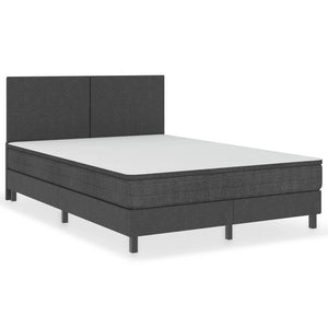 vidaXL Boxspringbett Dunkelgrau Stoff 180x200 cm